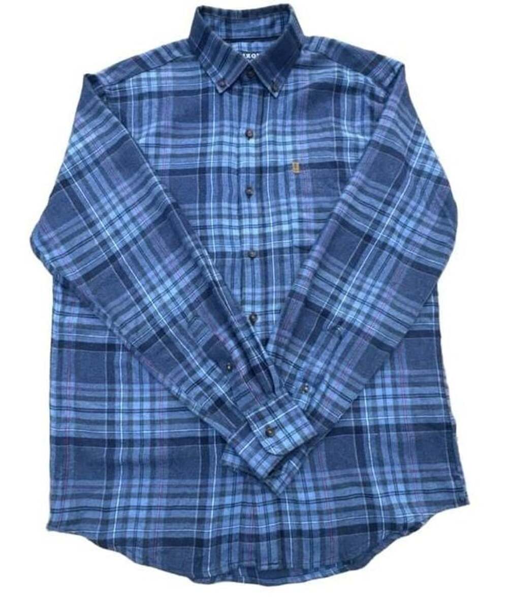 IZOD Mens Blue Plaid Button Down Pocket Flannel Shirt Size Medium